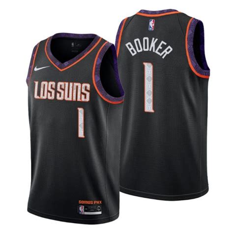 Maillot Basket 2019 20 Phoenix Suns 1 Devin Booker City Noir Swingman