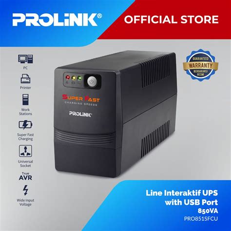 Jual Prolink Pro Sfcu Line Interactive Ups With Avr And Usb Port