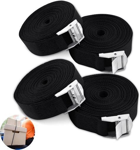 Olyee 4 Pack Small Ratchet Straps 1m 098 Inch Wide Mini Webbing Strap