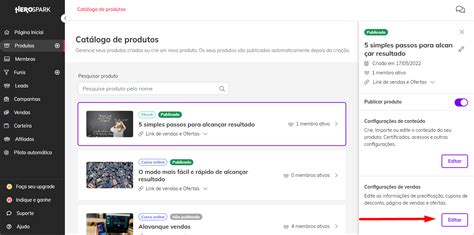 Como configurar a coprodução de um produto HeroSpark