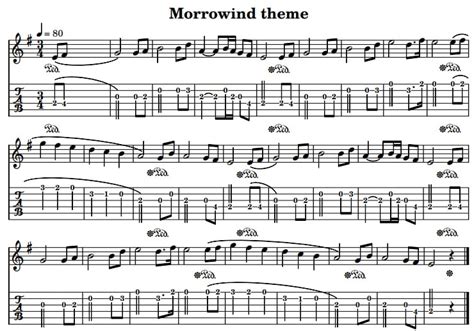 Morrowind Theme Tune Tin Whistle Guitar And Mandolin Tabs Irish