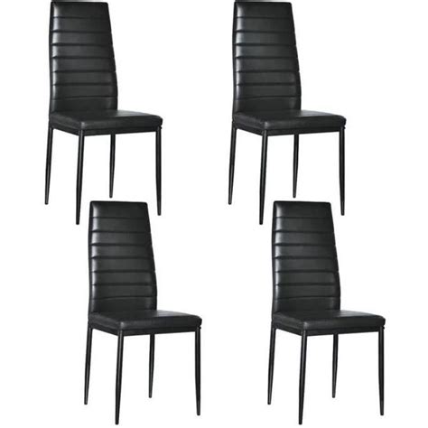 Alightup Lot De Chaises De Salle Manger Tapiss Es En Pu Noir