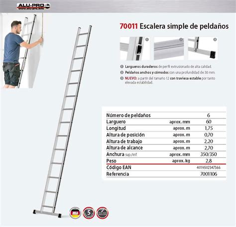 Escaleras Simples De Aluminio Hymer Tubo Grapa