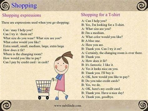 Shopping Expressions Learn English English Vocabulary Teaching English