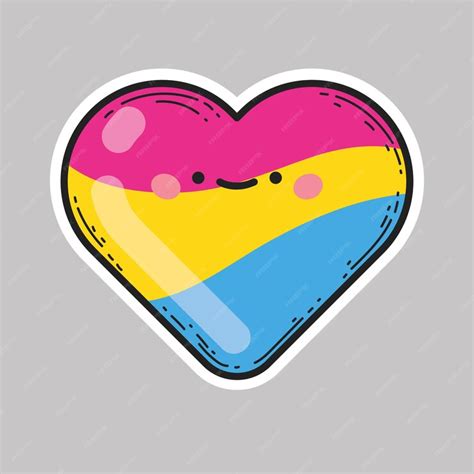 Premium Vector Cartoon Pansexual Flag Vector Heart Illustration