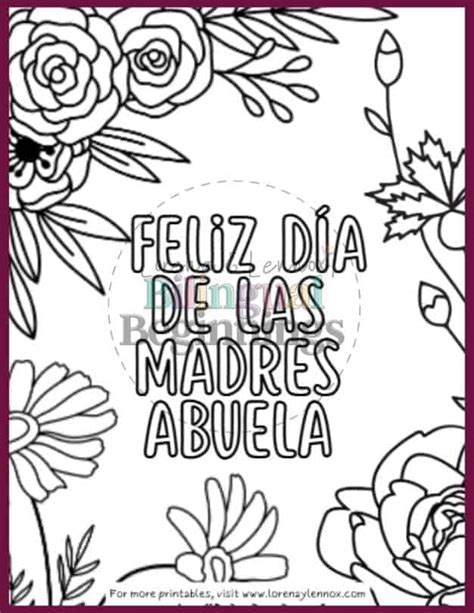 Mothers Day Coloring Pages For Abuela In Spanish For Kids Free