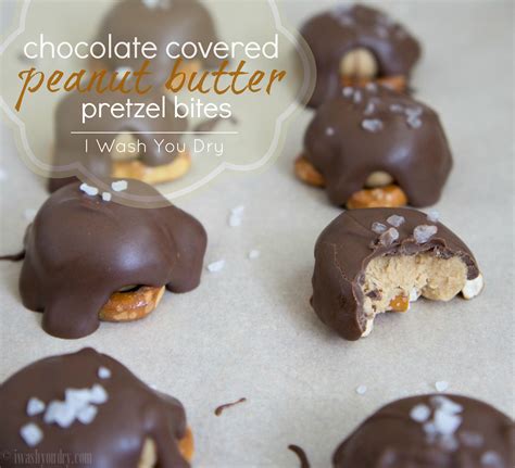 Chocolate Covered Peanut Butter Pretzel Bites | I Wash You Dry