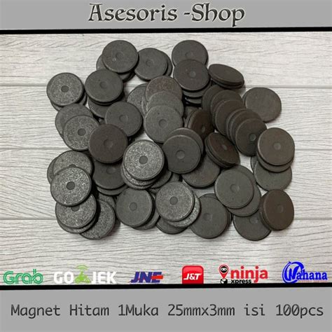 Jual Magnet Hitam Bulat Atau Koin Ferrite 1muka 25mm 100buah Di Lapak