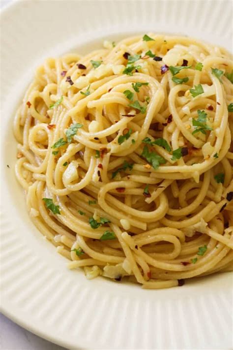 Spaghetti With Garlic And Oil Also Known As Aglio E Olio Is A Simple