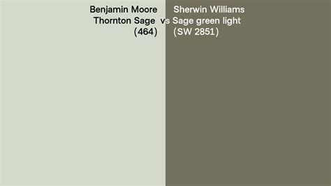 Benjamin Moore Thornton Sage 464 Vs Sherwin Williams Sage Green Light Sw 2851 Side By Side