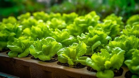 Premium Ai Image Lettuce Growing In A Hydroponic Container