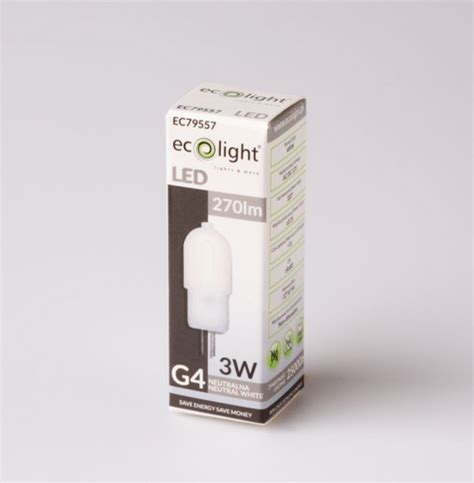 ŻARÓWKA LED G4 3W SMD BIAŁA NEUTRALNA 270lm PASTYLKA ECOLIGHT Tytuł