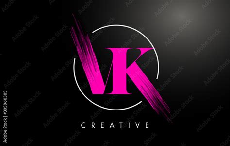 Pink Vk Brush Stroke Letter Logo Design Pink Paint Logo Leters Icon