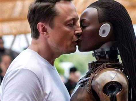 Bizarre Photo Of Elon Musk Kissing Robot Baffles Internet The Advertiser