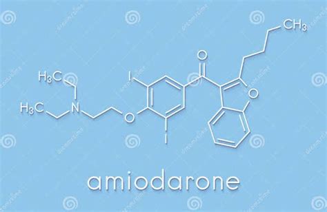 Amiodarone Antiarrhythmic Drug Molecule Skeletal Formula Stock Illustration Illustration Of