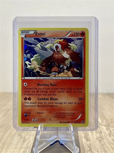 Pokemon Card Entei 14 98 Xy Ancient Origins Rare LP Values