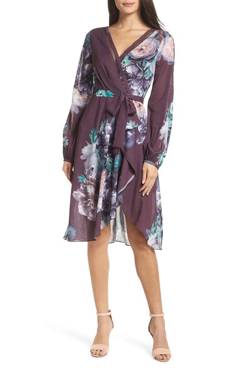 Chelsea28 Floral Print Faux Wrap Dress Nordstrom