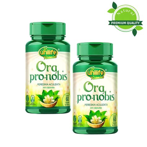 Kit 2x Ora Pro Nóbis Original 450mg 60 Caps Pereskia Aculeata