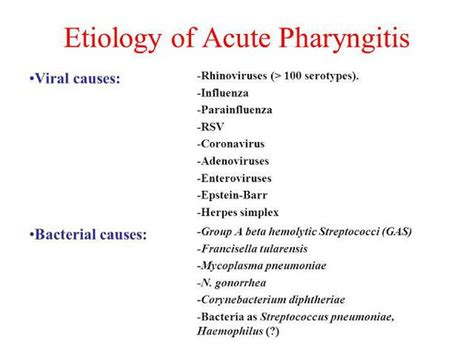 Etiology Of Acute Pharyngitis Medizzy