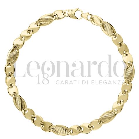 Bracciali Bracciale A Catena Piatta Da Uomo In Oro 18 Carati Misura O