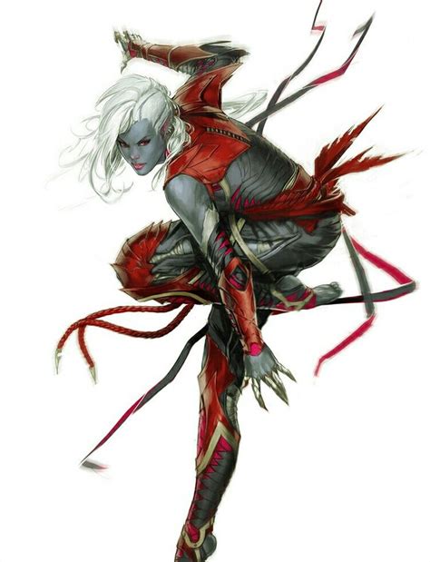 Female Drow Darkelf Rogue Assassin Pathfinder Pfrpg Dnd Dandd D20 Fantasy Character Portraits