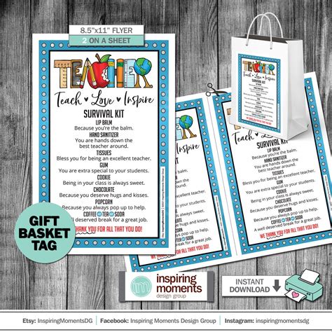 Printable Teacher Survival Kit