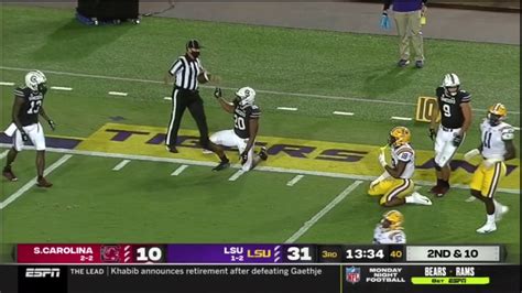 2020 Usc Vs Lsu Kevin Harris 49 Yd Run Youtube