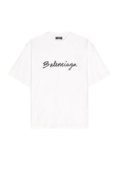 Balenciaga Medium Fit T Shirt In White And Black Fwrd