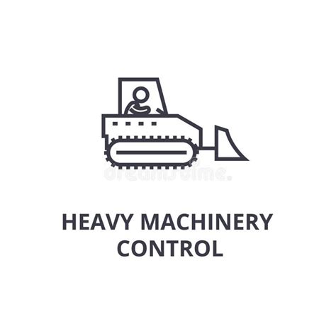 Zwaar Dun De Lijnpictogram Van De Machinescontrole Teken Symbool