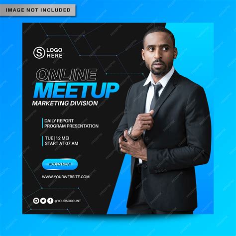 Premium Psd Online Meetup Social Media Flyer Template