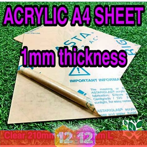 A4 Acrylic 1mm Extrution Sheet Acrylic A4 Sheet A4 Size Shopee