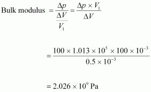 Compute The Bulk Modulus Of Water From The Following Data Initial