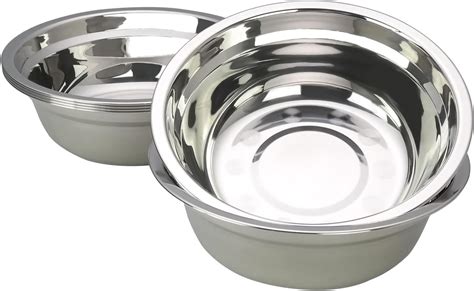 Amazon SET OF 6 6 1 2 Inch Wide Stainless Steel Flat Rim Flat Base