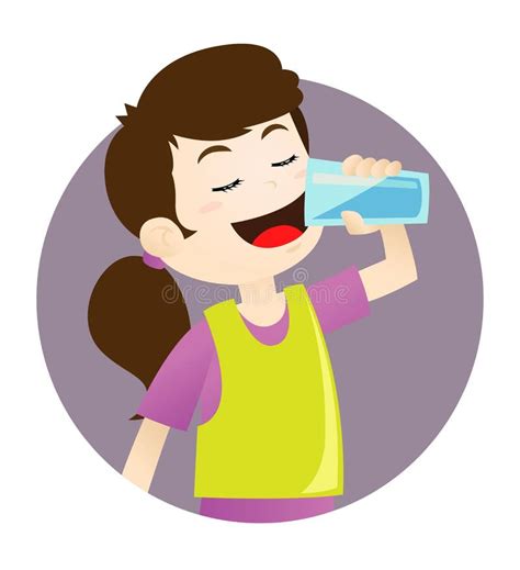 Girl drinking water stock vector. Image of cartoon, face - 47456242