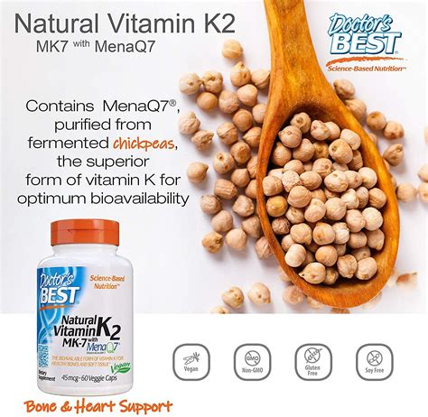 วิตามินเค 2 Natural Vitamin K2 Mk 7 With Menaq7® 100 Mcg 60 Veggie Caps