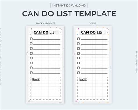 Checklist Blank Template Printable And Fillable Simple Tasks Checklist To