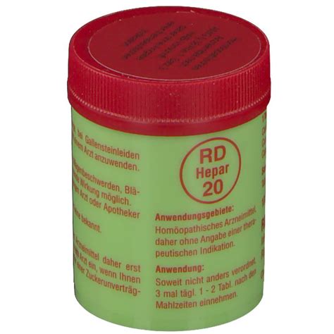 RD-Hepar 20 Tabletten 100 St - Shop Apotheke