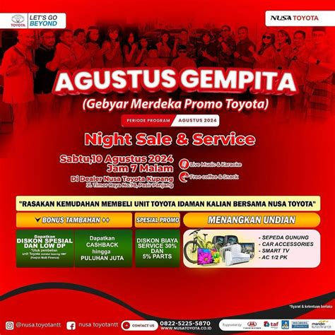 Datang Yuk Ke Nusa Toyota Night Sale Service Edisi Agustus Gempita