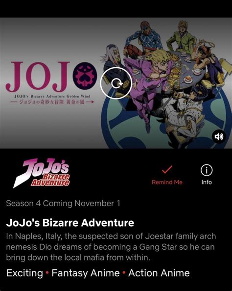 Jojos Bizarre Adventure Part 5 Golden Wind Podría Llegar Pronto A Netflix