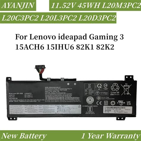 L M Pc L C Pc V Wh Laptop Battery For Lenovo Ideapad Gaming