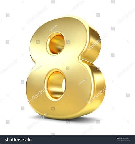 3d Gold Metal Number 8 Eight Stock Illustration 325898927 Shutterstock