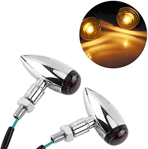 Qiilu Pcs Motorcycle Indicators Bullet Style Universal V Amber Turn