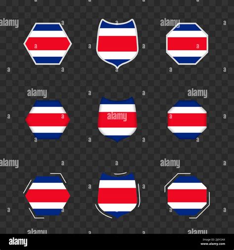 National Symbols Of Costa Rica On A Dark Transparent Background Vector