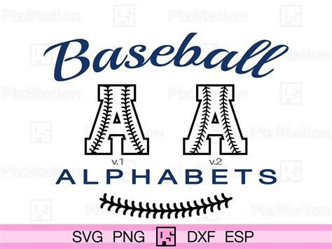 Two Baseball Alphabets With Stitches Svg Png Softball Etsy