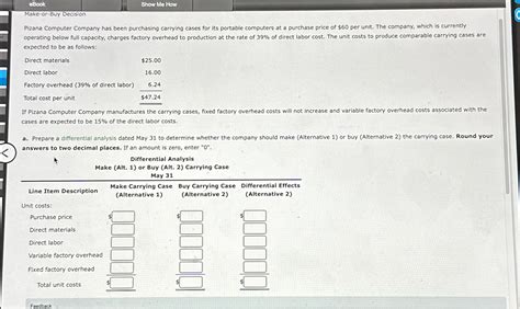 Solved Ebookshow Me Howmake Or Buy Decisionpizana Computer Chegg