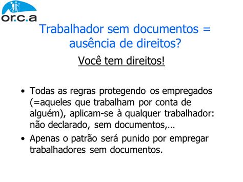 Os Direitos Dos Trabalhadores Em Situação Irregular Ppt Carregar