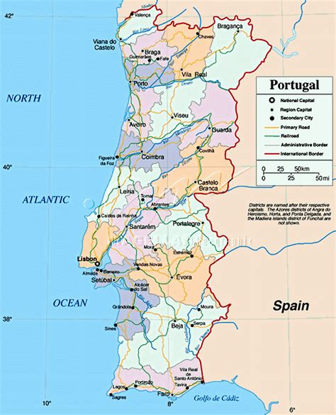 Portugal Coastline Map