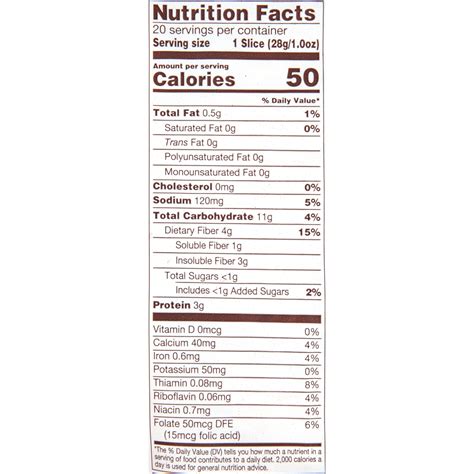 Nature S Own Whole Wheat Bread Nutrition Facts Besto Blog