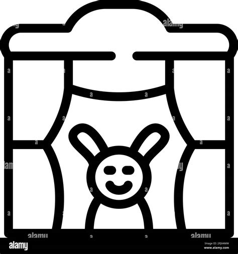 Puppet Theater At School Icon Outline Vector Theatre Show Doll Finger