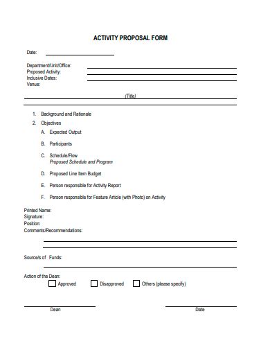 Free 20 Activity Proposal Form Samples In Pdf Ms Word